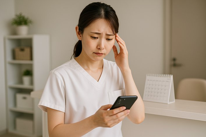 心配そうな看護師の姿