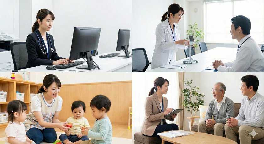 元看護士が多様な働き方をしている様子