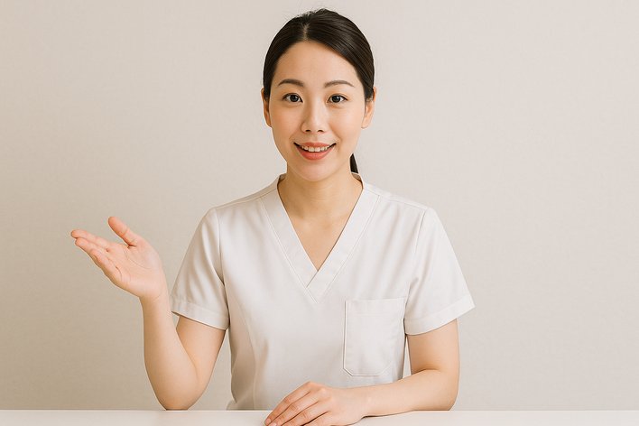 アドバイスしている美容看護師